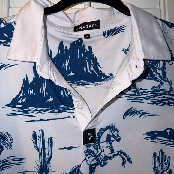 Byrd Gang "Cowboy Stuff" Men's Polo 2XL - Picture 2 of 4
